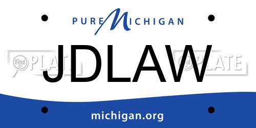 JDLAW Michigan License Plate