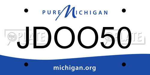 JDOO50 Michigan License Plate
