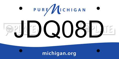 JDQ08D Michigan License Plate