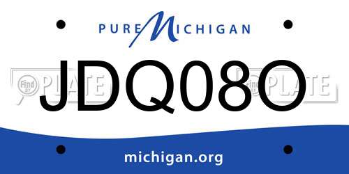 JDQ08O Michigan License Plate