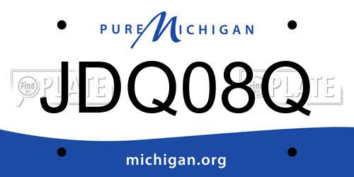 JDQ08Q Michigan License Plate