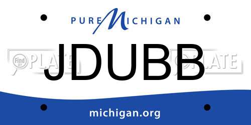 JDUBB Michigan License Plate