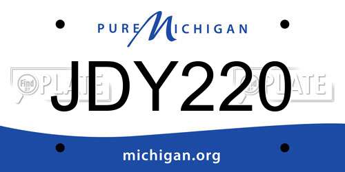 JDY220 Michigan License Plate