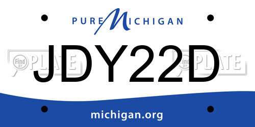 JDY22D Michigan License Plate