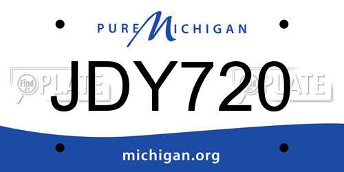 JDY720 Michigan License Plate