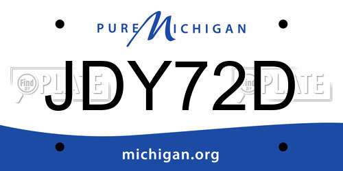 JDY72D Michigan License Plate