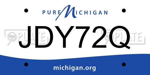 JDY72Q Michigan License Plate