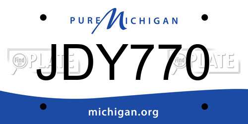 JDY770 Michigan License Plate