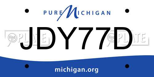 JDY77D Michigan License Plate