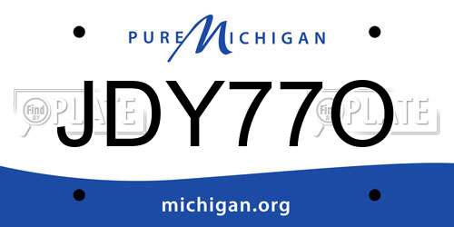 JDY77O Michigan License Plate