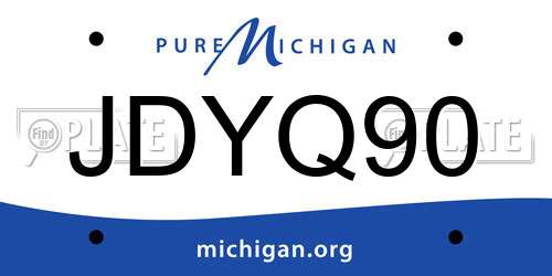JDYQ90 Michigan License Plate