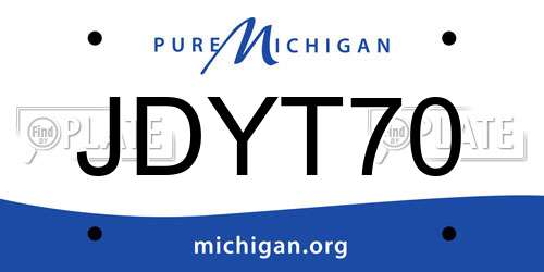 JDYT70 Michigan License Plate