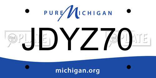 JDYZ70 Michigan License Plate