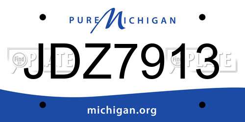 JDZ7913 Michigan License Plate
