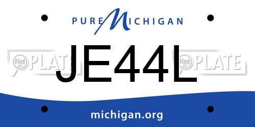 JE44L Michigan License Plate
