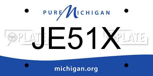 JE51X Michigan License Plate