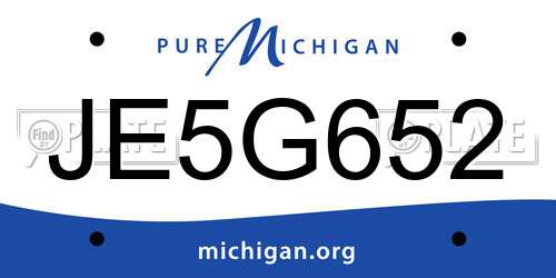 JE5G652 Michigan License Plate