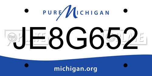 JE8G652 Michigan License Plate