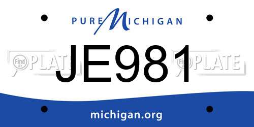 JE981 Michigan License Plate