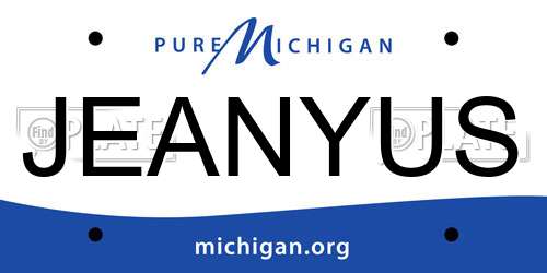 JEANYUS Michigan License Plate