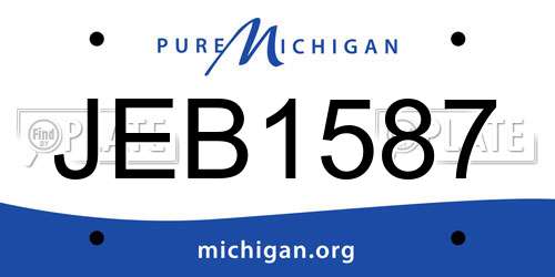 JEB1587 Michigan License Plate