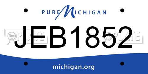 JEB1852 Michigan License Plate