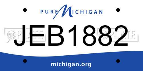 JEB1882 Michigan License Plate