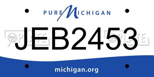 JEB2453 Michigan License Plate