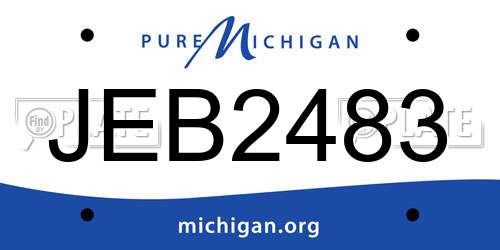 JEB2483 Michigan License Plate