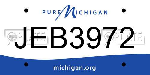 JEB3972 Michigan License Plate