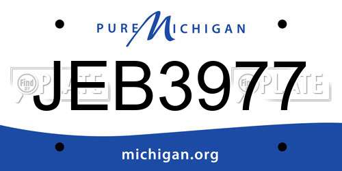 JEB3977 Michigan License Plate
