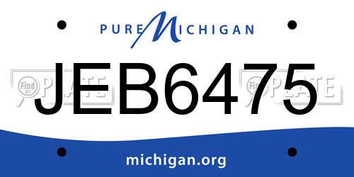 JEB6475 Michigan License Plate