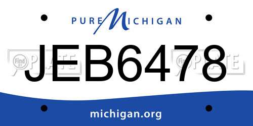 JEB6478 Michigan License Plate