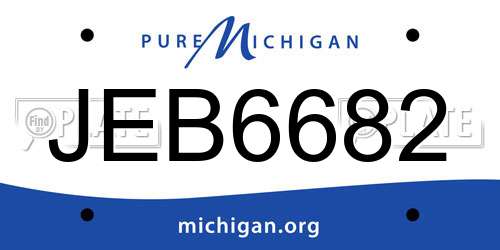 JEB6682 Michigan License Plate