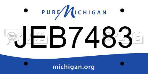 JEB7483 Michigan License Plate