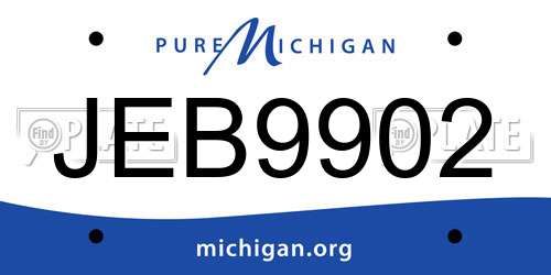 JEB9902 Michigan License Plate