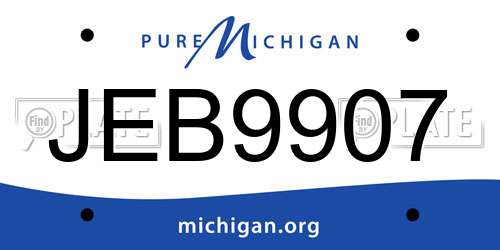 JEB9907 Michigan License Plate