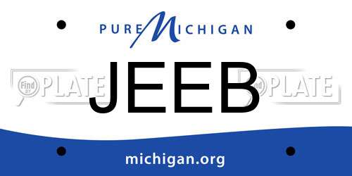 JEEB Michigan License Plate