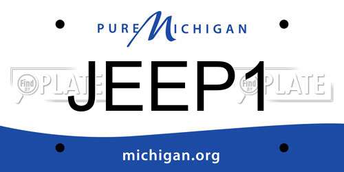 JEEP1 Michigan License Plate