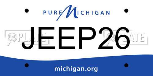 JEEP26 Michigan License Plate