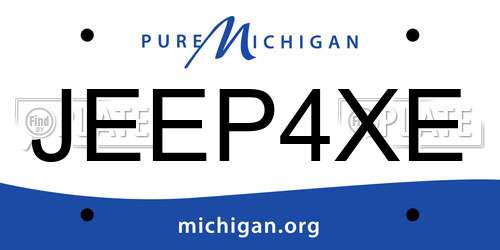 JEEP4XE Michigan License Plate