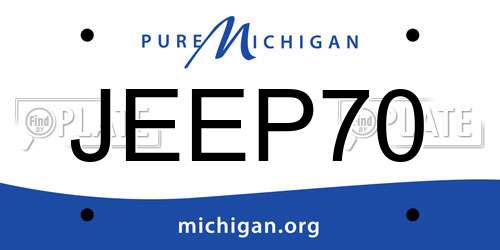JEEP70 Michigan License Plate