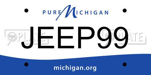 JEEP99 Michigan License Plate