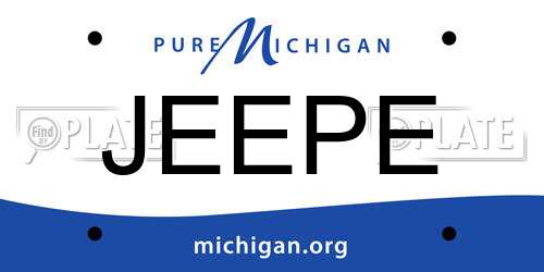 JEEPE Michigan License Plate