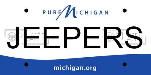 JEEPERS Michigan License Plate