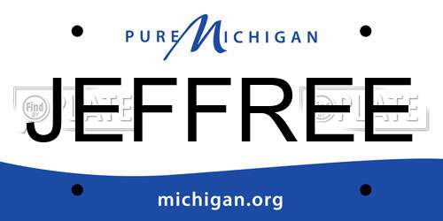 JEFFREE Michigan License Plate