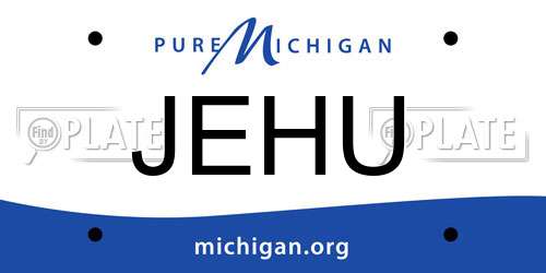 JEHU Michigan License Plate