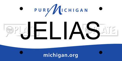 JELIAS Michigan License Plate