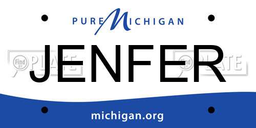 JENFER Michigan License Plate