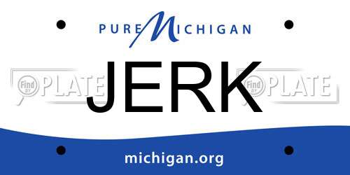 JERK Michigan License Plate